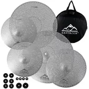 EASTROCK Low Volume Cymbal Pack Mute Cymbal Set 5 Pieces, 14hi-hat+16crash+18...