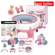Light Pink 40 Needles Knitting Machine for Cozy Scarves, Hats & Socks