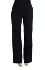 Ermanno Scervino Black Viscose Flare Bootcut Women's Pants Authentic