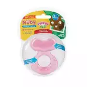 Nuby Silicone Teethe-EEZ Teether with Bristles, Hygienic Case, BPA FREE - Pink