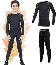 [Gavena] Kids Thermal Base Layer Sets Boys Football Skins Youths Compression Set Winter Under Football Kit for Children