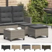 Garden Stools with Cushions Outdoor Seat Patio Bench 2 pcs Poly Rattan vidaXL