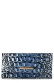 Brahmin Cordelia Croc Embossed Wallet in Bellbottom Blue at Nordstrom One Size