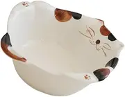 CIYODO Ceramic Bowl Cat Motif Kid Bowl Snack Rice Bowl Noodles Container Instant Noodle Bowl Kitchen Supply