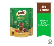 NESTLE| MILO 3 IN 1 INTENSE DARK CHOCOLATE| 33g X 10 STICKS | 330g| MALAYSIA