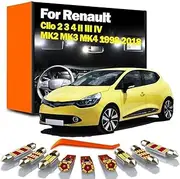 LED Interior Dome Map Light Kit, For Renault Clio 2 3 4 II III IV MK2 MK3 MK4 1998-2018 Vehicle Lamp Car Led Bulbs