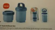 Tupperware Twist N Stack Snack Cup Set-NIP
