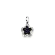 14K White Gold Real Diamond u0026 Sapp Pendant