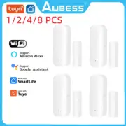 1-8Pcs Tuya Wifi Smart Door Window Sensor Alarm Detector Security Alexa Google