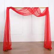 RED 18 ft Sheer Organza BACKDROP CURTAIN Window Drape Panel Home Decorations
