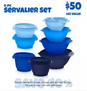 New Tupperware servalier Set. Hues Of Blue 40% OFF!