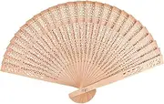 Wooden Folding Fan - Sandalwood Scented Hand Fan, Wooden Handheld Folding Fan, Folding Handheld Fans for Wedding, Party, Birthdays Decoration