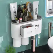 Toothbrush Holder Wall Mounted, Automatic Toothpaste Dispenser Squeezer Kit -Mag