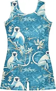 [FRODOTGV] Blue Monkeys Girls Gymnastic Leotard Toddlers Short Tank Biketard Dance Costumes for Gymnastics, Training, Yoga