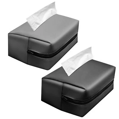 Car Armrest Box Tissue Holder 7x5x3.5 In PU Leather Tissue Bag Practical Holder