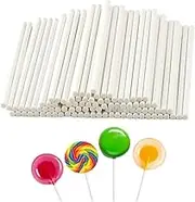 200 Pieces Cake Pop Sticks Lollipop Paper Sticks,Cake Pop Stick,Paper Sticks for Chocolate,for Funny Lollipop Making,Cookies,Dessert (White,4 Inch)