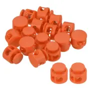 60Pcs 0.6" Dia Cord Locks Double Hole Cord Fastener Orange