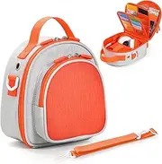 Carrying Case Compatible with Yoto Mini 2024 Edition Kids Audio Music Player & Headphone, Travel Storage Bag for Audiobook Cards Radio (Up to 30 Cards) with Adjustable Strap, Gray(Bag Only)