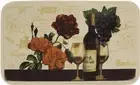 TEXTURED PRINTED KITCHEN RUG/MAT (18"x30") WINE,ROSE FLOWERS & GRAPES, rect., MS