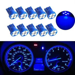 10 件 T10 4SMD 1210 LED 楔形儀表板儀表側門標記藍色燈泡