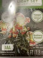 New ! Holiday Time 3 Function 18 LED Icon Light Set Elf