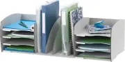 Fast Paper - 8 Compartment Desktop Organiser Grey