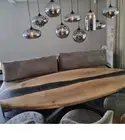 Oval Clear Black Epoxy Dining Table for Home, Coffee Table, Center Table