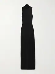 [ÉTERNE] ÉTERNE - Harlow Stretch-modal Jersey Turtleneck Maxi Dress - Black - medium medium Black