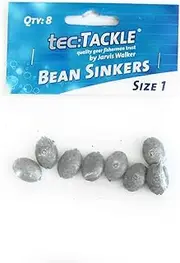 Jarvis Walker Tec Tackle Bean Sinkers Size 1 - 8Pcs