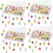 TEHAUX 4sets Ice Cream Shaped Thumbtack Cones Pushpins for Clear Thumb Tacks Map Tacks Thumb Tacks for Wall Ice Cream Tacks Cute Push Pin Thumbtacks Replaceable Pushpins Resin 15pcs*4