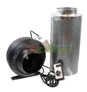 6" Inline Fan Air Blower Speed Controller Hydroponic Odor Scrubber Carbon Filter