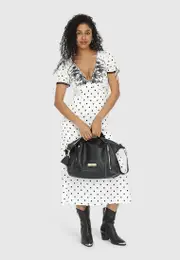 [Belle & Bloom] You & I Polka Dot Midi Dress - Black/White