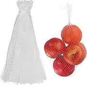 uxcell 100PCS Reusable Mesh Produce Bags, 11.8 Inches Egg Hatching Bags Washable Breathable Fruit Net Stretchable Mesh Netting Storage for Seafood Vegetable Onion Grocery Shopping, White