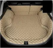 Car Boot Protector for Nissan for Qashqai J11 2016 2017 2018 2019 2020 2021 Car Trunk Leather Mats Rear Boot Liner Car Trunk Mats(Beige-B)