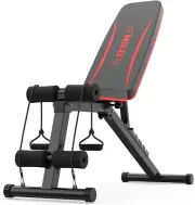 HITOSPORT Adjustable Weight Bench for Full Body Exercise Red