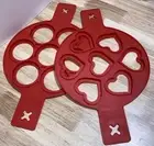 Silicone Pancake Molds Nonstick Mini Pancakes/Fried Egg Makers - Round and Heart