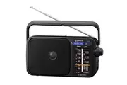 AM FM Black Portable radio speaker earphone plug jack on Battery Power AC DC