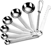 8 PCS Measuring Spoons, Dry and Liquid Ingredients, Durable and Dishwasher Safe - Premium Stainless Steel Measuring Spoons for Cooking and Baking