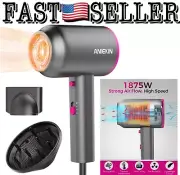 ANIEKIN 1875W Ionic Hair Dryer with Diffuser For Curly Hair, Light Grey/Pink