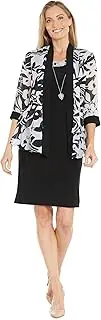 [R&M Richards] 2PC Formal Tank Dress W/Necklace & 3/4 Sleeve Jacket