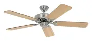 Ceiling Fan Brushed Chrome Pine 132 CM Classic Royal Flat