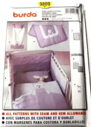 Burda 9809 Infant Baby Bedding Accessories (Quilt & Sheet) Sewing Pattern OOP