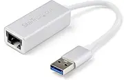 [StarTech.com] USB 3.0 to Gigabit Network Adapter - Silver - Sleek Aluminum Design for MacBook, Chromebook or Tablet - Native Driver Support
