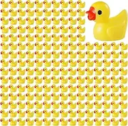 Mini Resin Duck 200 Pack Tiny Ducks for Dollhouse Miniature Figures Micro Fairy Garden Landscape Aquarium Hide Seek Prank Ornament Potted Plants Cake Christmas Accessories DIY Pendent Decoration