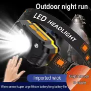 Motion Sensor LED Headlamp Headlight USB Rechargeable Head Torch Lamp U5Q8