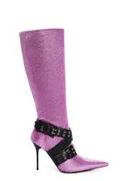 [Dolls Kill] Boulevard Knee High Boots - Pink Bling (Fairfax)