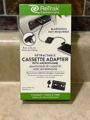 ReTrak Essentials Retractable CASSETTE ADAPTER with Microphone, NEW NIP