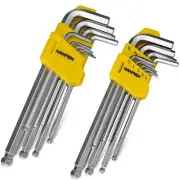 Long Arm Hex Key Allen Wrench Set with Ball End, Ball-End Hex Key Metric/Impe...