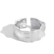 Minimalist Hammered Wide Band Ring