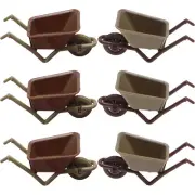 6 Pcs Wheel Decor Mini Plastic Cart Kids Toys Wheelbarrow Child